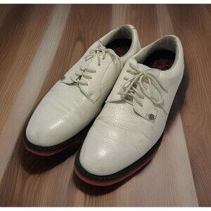 GFore Men’s White Golf Shoes White Leather  g4ms19efg US 10.5